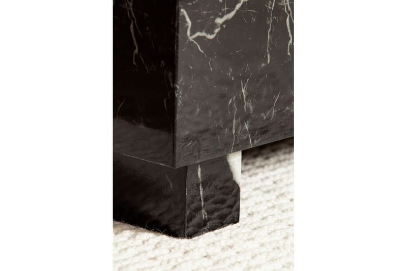 Soffbord Wohnling MONOBLOC modernt utseende, 60x60x35 cm, med släda ben Marmor Svart - Marmor Svart - Möbler - Bord & matgrupper - Soffbord