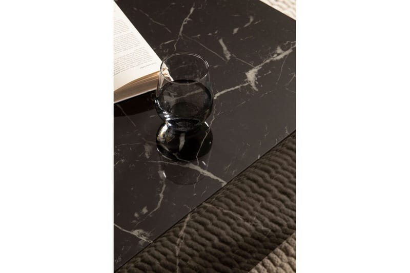 Soffbord Wohnling MONOBLOC modernt utseende, 60x60x35 cm, med släda ben Marmor Svart - Marmor Svart - Möbler - Bord & matgrupper - Soffbord