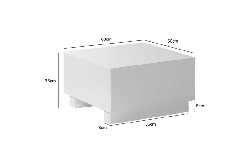 Soffbord Wohnling MONOBLOC modernt utseende, 60x60x35 cm, med släda ben Vit - Vit - Möbler - Bord & matgrupper - Soffbord