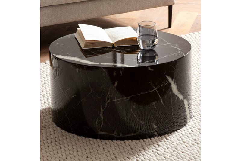 Soffbord Wohnling MONOBLOC rund 60 cm, modern stil Marmor Svart - Marmor Svart - Möbler - Bord & matgrupper - Soffbord