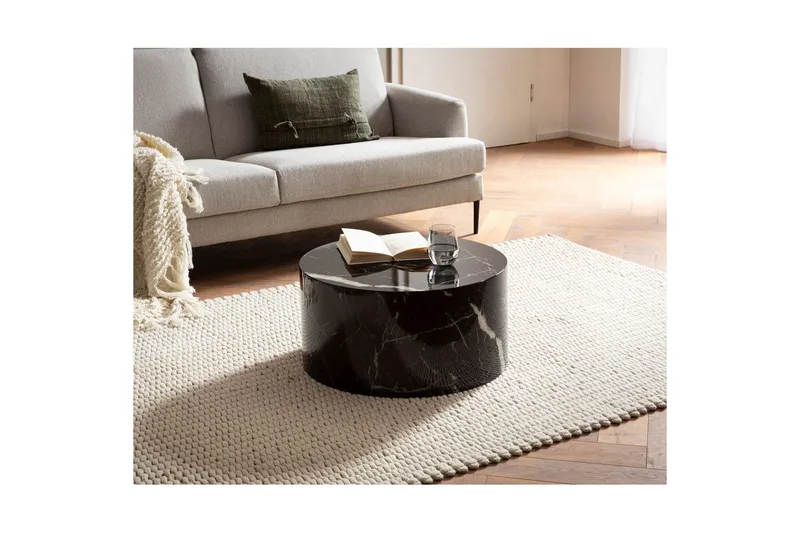 Soffbord Wohnling MONOBLOC rund 60 cm, modern stil Marmor Svart - Marmor Svart - Möbler - Bord & matgrupper - Soffbord