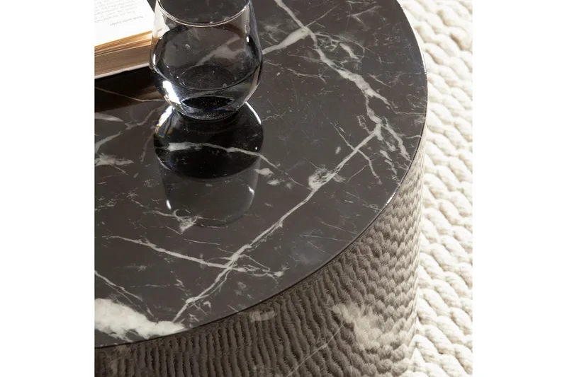 Soffbord Wohnling MONOBLOC rund 60 cm, modern stil Marmor Svart - Marmor Svart - Möbler - Bord & matgrupper - Soffbord