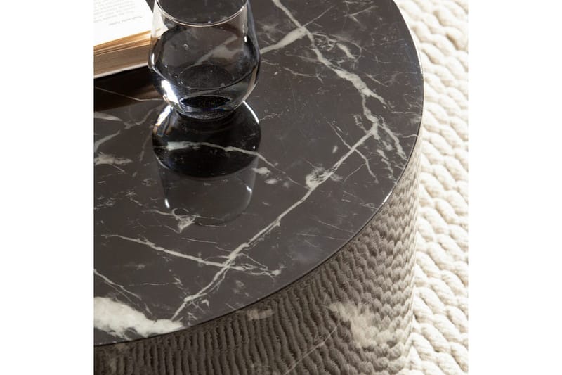 Soffbord Wohnling MONOBLOC rund 60 cm, modern stil Marmor Svart - Marmor Svart - Möbler - Bord & matgrupper - Soffbord