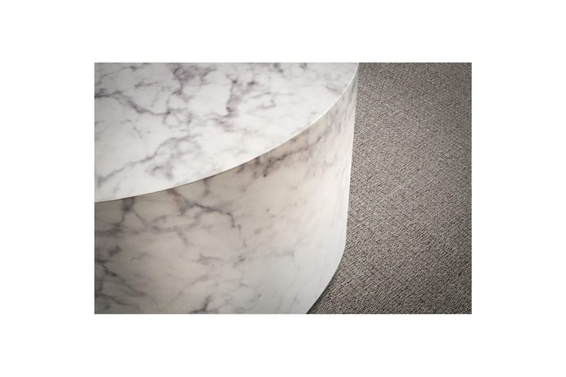 Soffbord Wohnling MONOBLOC rund 60 cm, modern stil Marmor Vit - Marmor Vit - Möbler - Bord & matgrupper - Soffbord