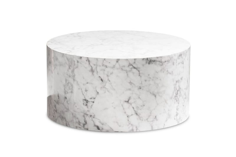 Soffbord Wohnling MONOBLOC rund 60 cm, modern stil Marmor Vit - Marmor Vit - Möbler - Bord & matgrupper - Soffbord