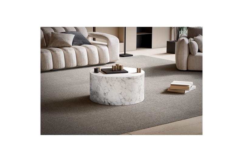 Soffbord Wohnling MONOBLOC rund 60 cm, modern stil Marmor Vit - Marmor Vit - Möbler - Bord & matgrupper - Soffbord