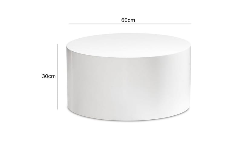 Soffbord Wohnling MONOBLOC rund 60 cm, modern stil Vit - Vit - Möbler - Bord & matgrupper - Soffbord