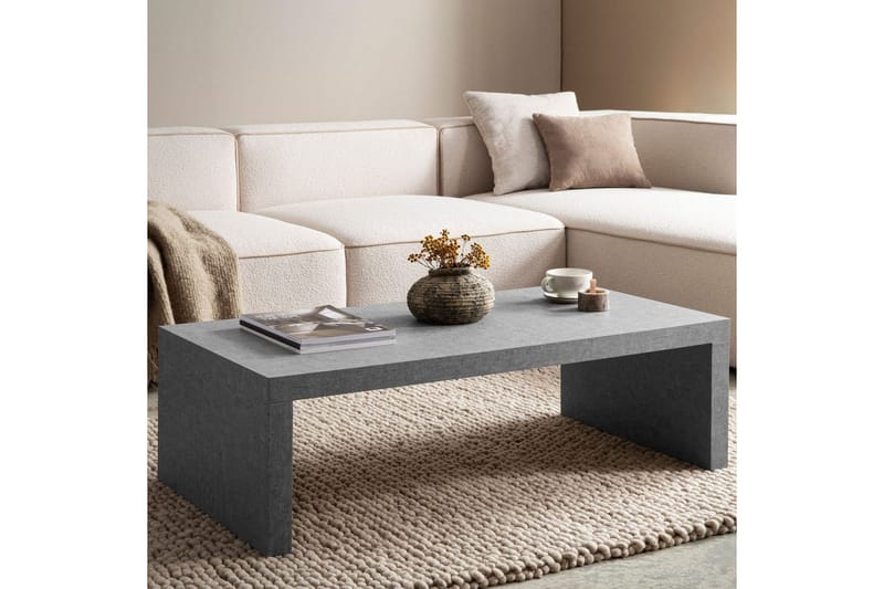 Soffbord Wohnling rektangulär 110 cm, stenoptik, modern look Grå - Grå - Möbler - Bord & matgrupper - Soffbord