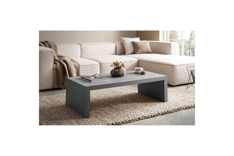 Soffbord Wohnling rektangulär 110 cm, stenoptik, modern look Grå - Grå - Möbler - Bord & matgrupper - Soffbord