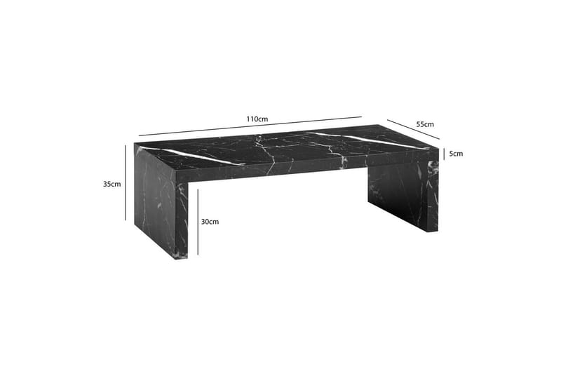 Soffbord Wohnling rektangulär 110 cm, stenoptik, modern look Marmor Svart - Marmor Svart - Möbler - Bord & matgrupper - Soffbord