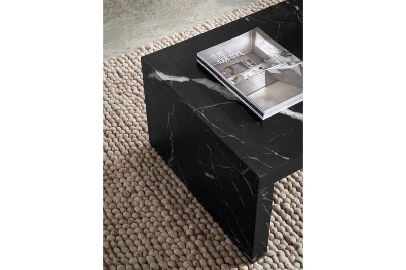 Soffbord Wohnling rektangulär 110 cm, stenoptik, modern look Marmor Svart - Marmor Svart - Möbler - Bord & matgrupper - Soffbord