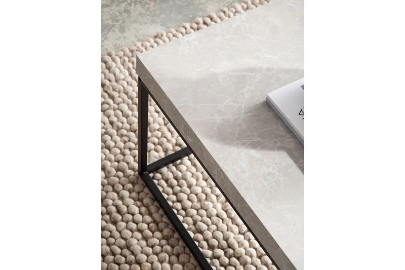 Soffbord Wohnling rektangulär 120 cm, stenoptik, modern look Beige - Beige - Möbler - Bord & matgrupper - Soffbord