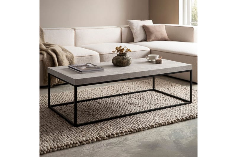 Soffbord Wohnling rektangulär 120 cm, stenoptik, modern look Beige - Beige - Möbler - Bord & matgrupper - Soffbord