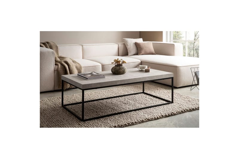 Soffbord Wohnling rektangulär 120 cm, stenoptik, modern look Beige - Beige - Möbler - Bord & matgrupper - Soffbord