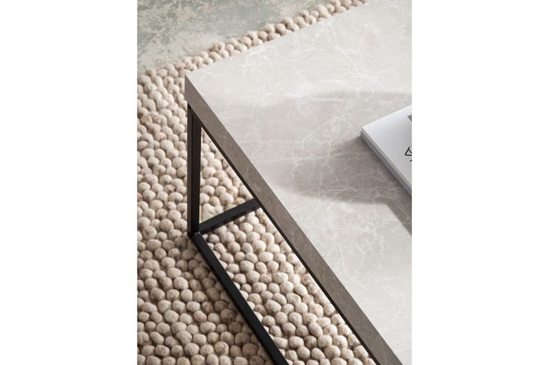Soffbord Wohnling rektangulär 120 cm, stenoptik, modern look Beige - Beige - Möbler - Bord & matgrupper - Soffbord