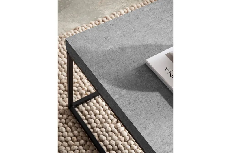 Soffbord Wohnling rektangulär 120 cm, stenoptik, modern look Grå - Grå - Möbler - Bord & matgrupper - Soffbord