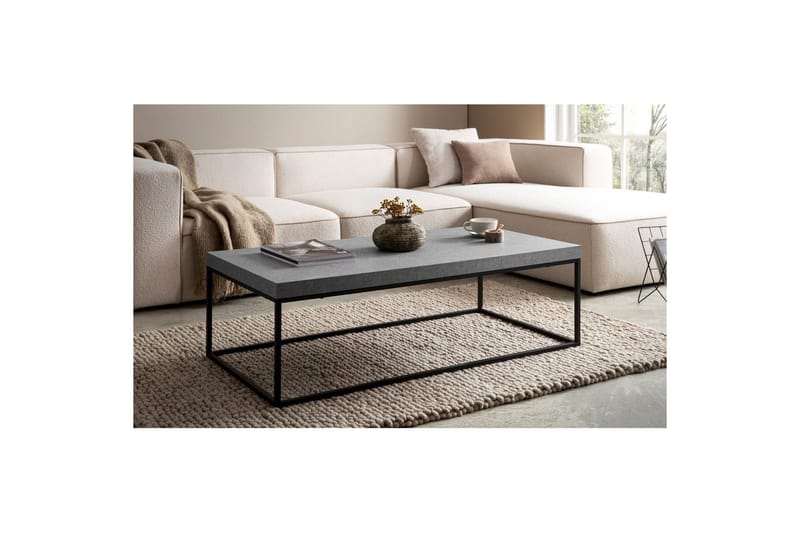 Soffbord Wohnling rektangulär 120 cm, stenoptik, modern look Grå - Grå - Möbler - Bord & matgrupper - Soffbord