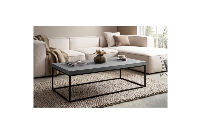 Soffbord Wohnling rektangulär 120 cm, stenoptik, modern look Grå - Grå - Möbler - Bord & matgrupper - Soffbord