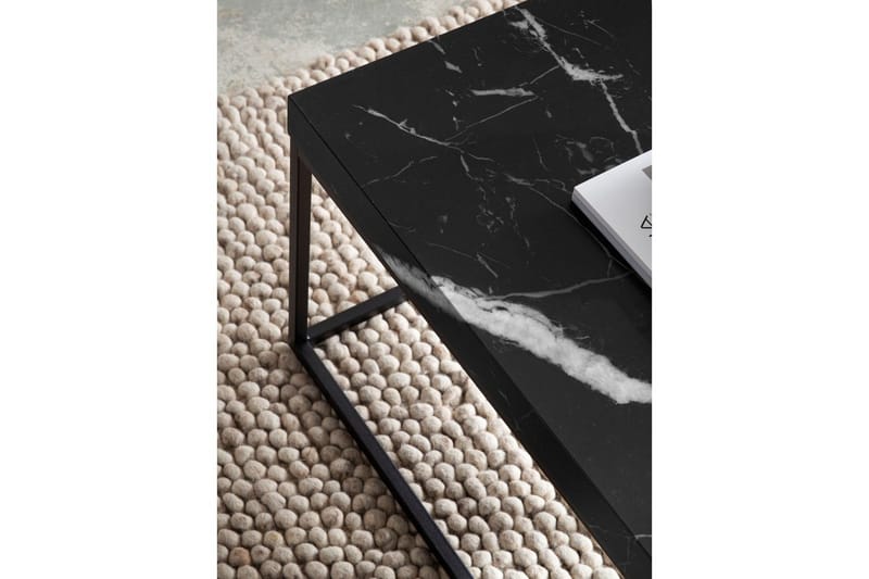 Soffbord Wohnling rektangulär 120 cm, stenoptik, modern look Marmor Svart - Marmor Svart - Möbler - Bord & matgrupper - Soffbord