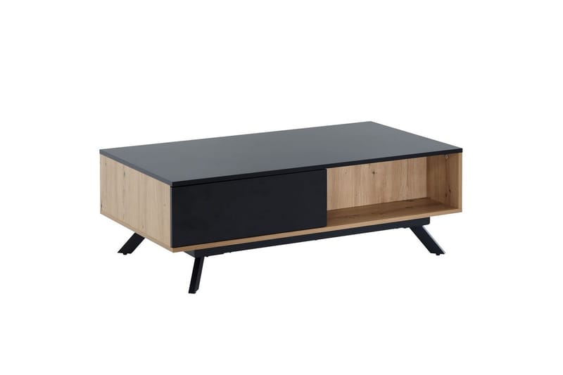 Soffbord Wohnling Rektangulär MDF ek-look med stor lådbricka modern look - Möbler - Bord & matgrupper - Soffbord