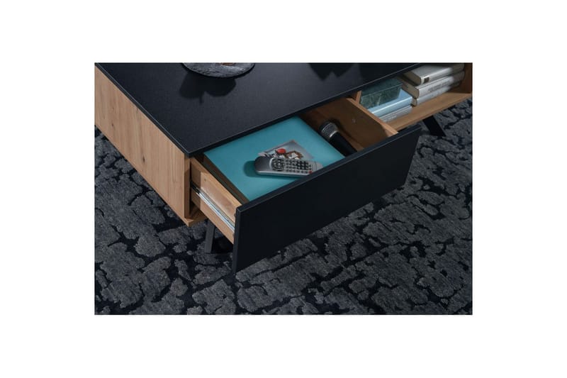 Soffbord Wohnling Rektangulär MDF ek-look med stor lådbricka modern look - Möbler - Bord & matgrupper - Soffbord