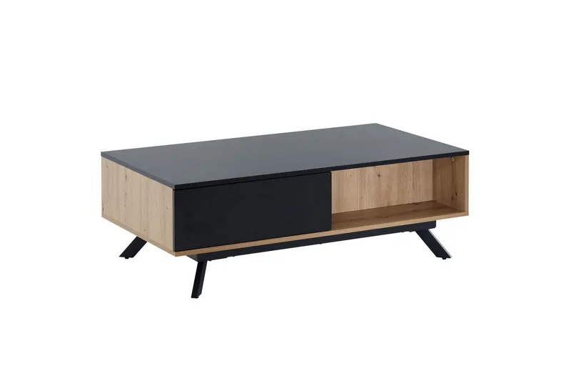 Soffbord Wohnling Rektangulär MDF ek-look med stor lådbricka modern look, undefined