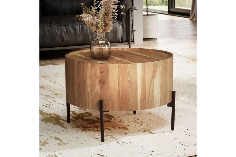 Soffbord Wohnling Rund 60 cm Massivt trä Skandinavisk stil - Möbler - Bord & matgrupper - Soffbord