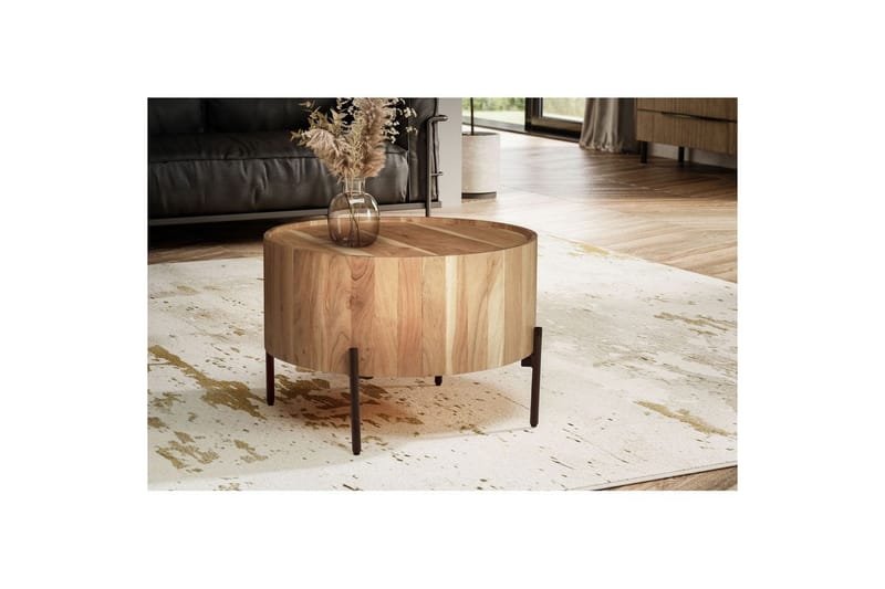 Soffbord Wohnling Rund 60 cm Massivt trä Skandinavisk stil - Möbler - Bord & matgrupper - Soffbord