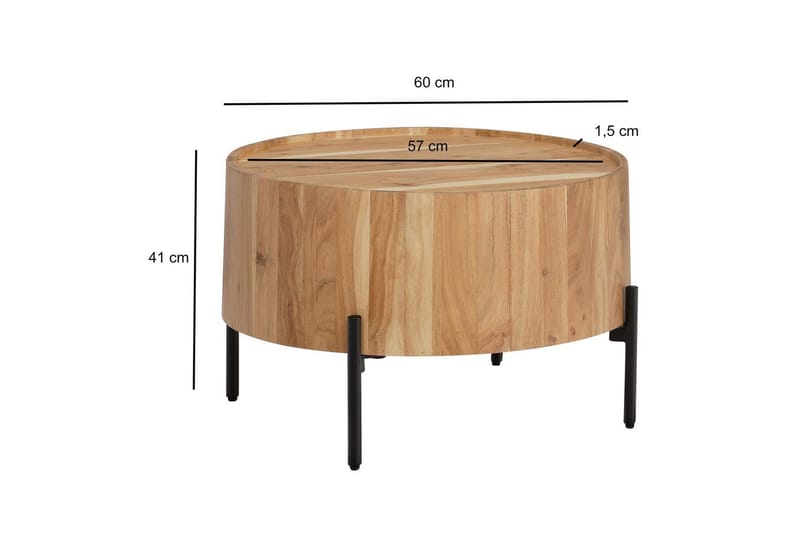 Soffbord Wohnling Rund 60 cm Massivt trä Skandinavisk stil - Möbler - Bord & matgrupper - Soffbord