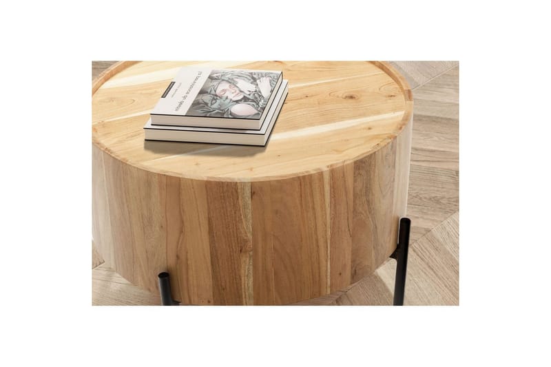 Soffbord Wohnling Rund 60 cm Massivt trä Skandinavisk stil - Möbler - Bord & matgrupper - Soffbord