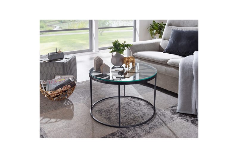 Soffbord Wohnling Rund 60 cm Säkerhetsglas Klockstil - Möbler - Bord & matgrupper - Soffbord