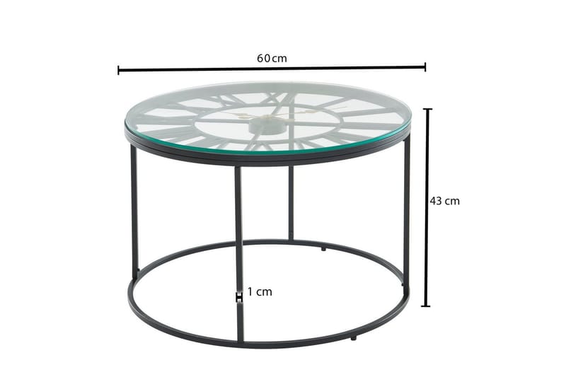 Soffbord Wohnling Rund 60 cm Säkerhetsglas Klockstil - Möbler - Bord & matgrupper - Soffbord
