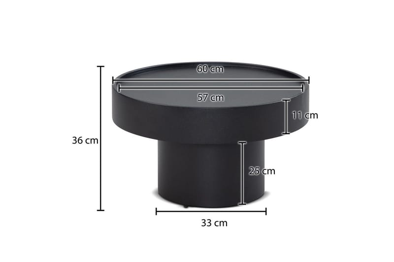 Soffbord Wohnling Rund 60 cm Svamputseende Metall Modern Look - Möbler - Bord & matgrupper - Soffbord