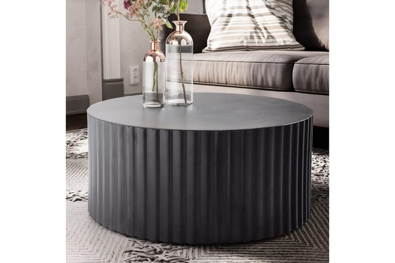 Soffbord Wohnling Rund 67 cm Metallremsor Optik Modern Look - Möbler - Bord & matgrupper - Soffbord