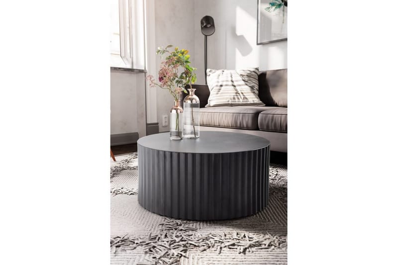 Soffbord Wohnling Rund 67 cm Metallremsor Optik Modern Look - Möbler - Bord & matgrupper - Soffbord