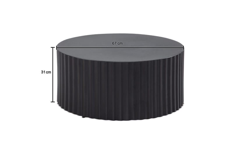 Soffbord Wohnling Rund 67 cm Metallremsor Optik Modern Look - Möbler - Bord & matgrupper - Soffbord
