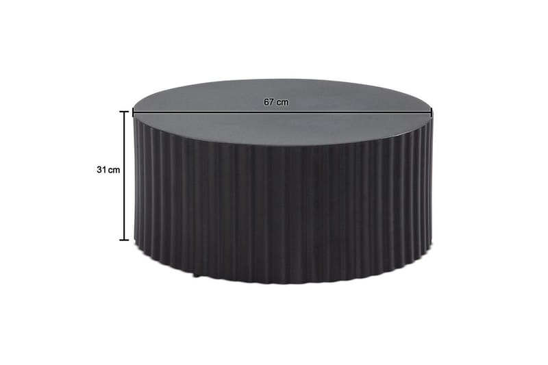 Soffbord Wohnling Rund 67 cm Metallremsor Optik Modern Look - Möbler - Bord & matgrupper - Soffbord