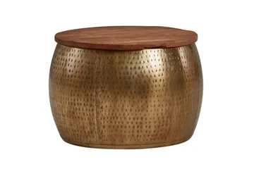 Soffbord Wohnling Rund diameter 60 cm förvaringsutrymme massivt bordsytor lantlig stil - Möbler - Bord & matgrupper - Soffbord