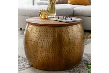 Soffbord Wohnling Rund diameter 60 cm förvaringsutrymme massivt bordsytor lantlig stil - Möbler - Bord & matgrupper - Soffbord