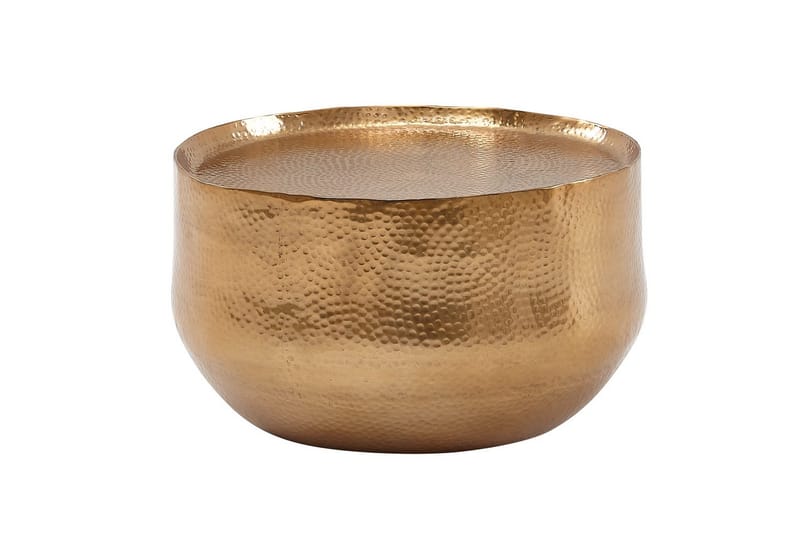 Soffbord Wohnling rund metall 60 cm hamrat utseende, orientalisk stil Guld - Guld - Möbler - Bord & matgrupper - Soffbord