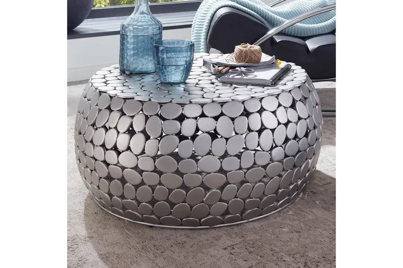 Soffbord Wohnling Rund metallplatta stil matt look modern - Möbler - Bord & matgrupper - Soffbord