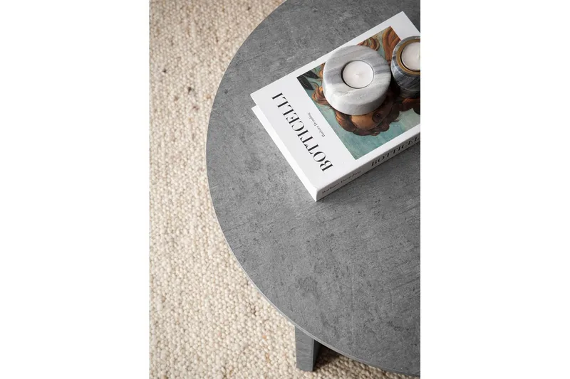 Soffbord Wohnling Rund stensikt stil modern look 60 cm, Grå - 60 cm, Grå - Möbler - Bord & matgrupper - Soffbord