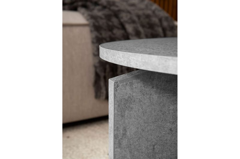 Soffbord Wohnling Rund stensikt stil modern look 60 cm, Grå - 60 cm, Grå - Möbler - Bord & matgrupper - Soffbord