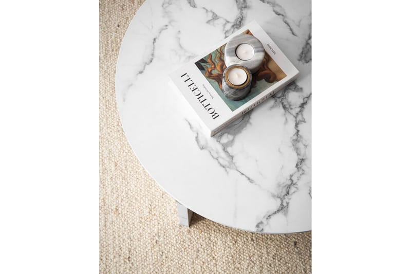 Soffbord Wohnling Rund stensikt stil modern look 70 cm, Marmor Vit - 70 cm, Marmor Vit - Möbler - Bord & matgrupper - Soffbord
