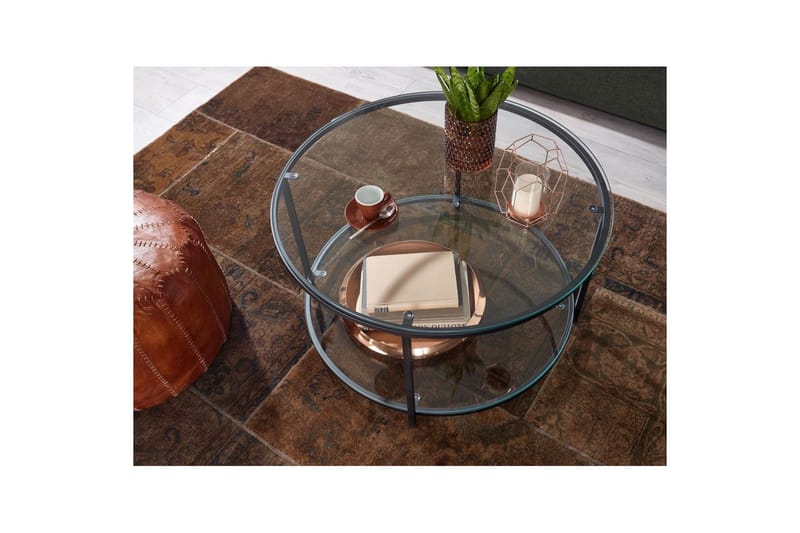 Soffbord Wohnling Runt säkerhetsglas med glasbricka modern - Möbler - Bord & matgrupper - Soffbord