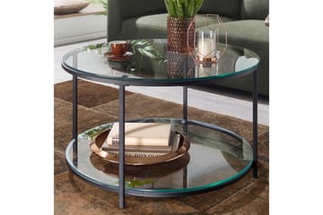 Soffbord Wohnling Runt s äkerhetsglas med glasbricka modern - Möbler - Bord & matgrupper - Soffbord