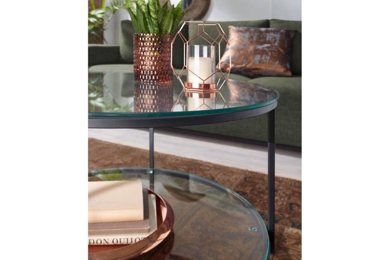 Soffbord Wohnling Runt säkerhetsglas med glasbricka modern - Möbler - Bord & matgrupper - Soffbord