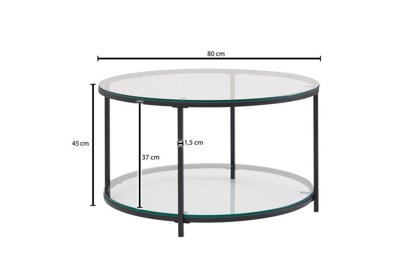 Soffbord Wohnling Runt säkerhetsglas med glasbricka modern - Möbler - Bord & matgrupper - Soffbord