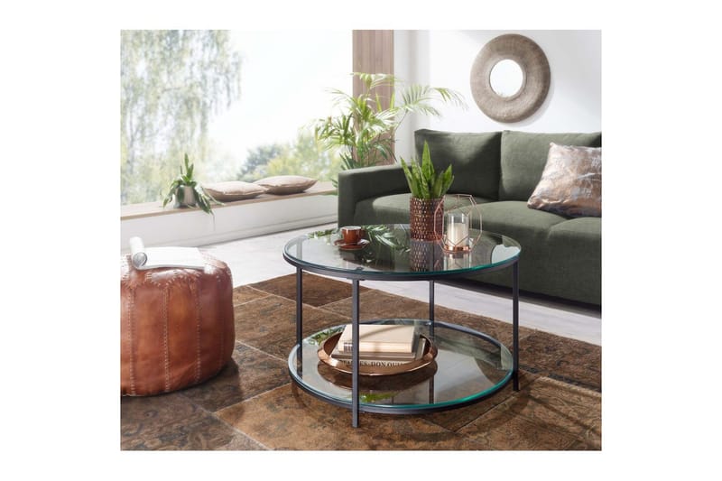 Soffbord Wohnling Runt säkerhetsglas med glasbricka modern - Möbler - Bord & matgrupper - Soffbord