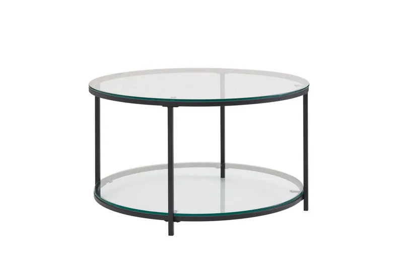 Soffbord Wohnling Runt säkerhetsglas med glasbricka modern, undefined